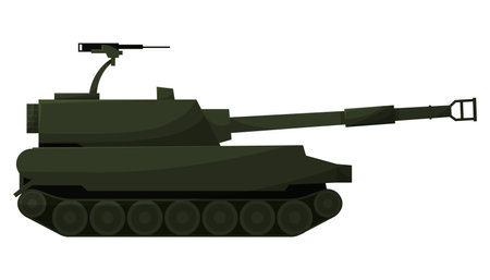 Military production. New type of weapon flat vector illustration.のイラスト素材