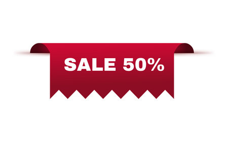 Price tag vector. Ribbon sale banner.のイラスト素材