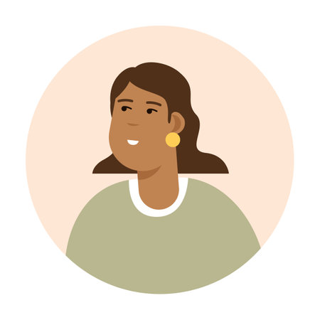 Modern circle avatar. Character face, head portrait. Cool creative user profiles. Flat graphic vector illustration EPS10のイラスト素材