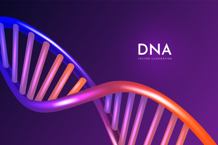 Abstract vector DNA structure. Medical science background. Double helix structure of abstract DNA model.のイラスト素材