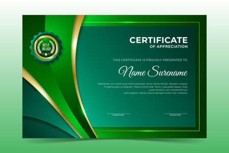 Green employee of the month certificate templateのイラスト素材