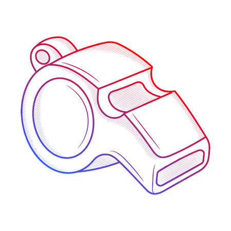 Whistle illustration with hand drawn outline doodle styleのイラスト素材