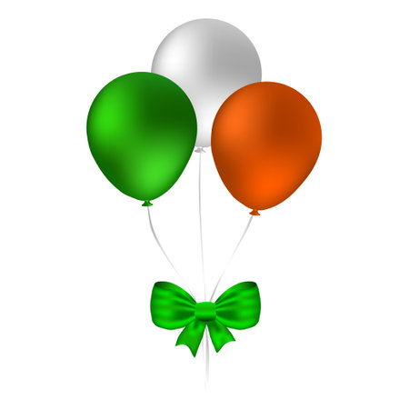 Flying Balloons, designed with three color of Ireland flag for st. patrick's day event elementのイラスト素材