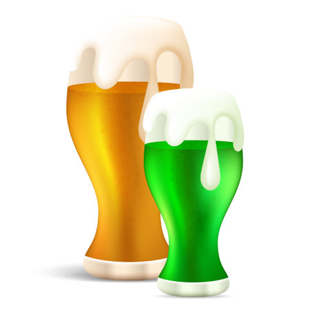 St patricks cheers beers illustration isolated on white backgroundのイラスト素材
