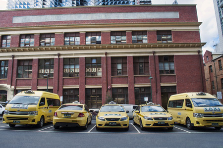 Taxi Cab Service Car Parkのeditorial素材