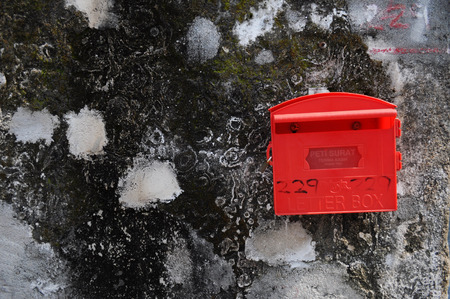Malaysia vintage red letterboxの写真素材