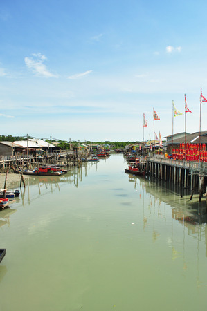 Fishing Village, Pulau Ketam, Malaysiaの写真素材