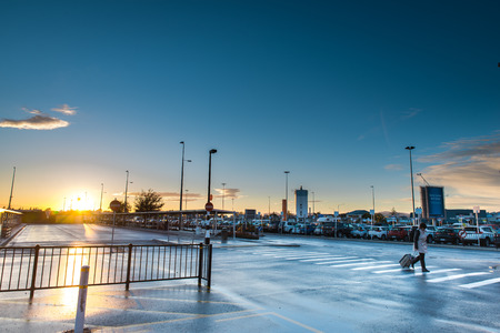 Sunrise view at Christchurch Airportのeditorial素材