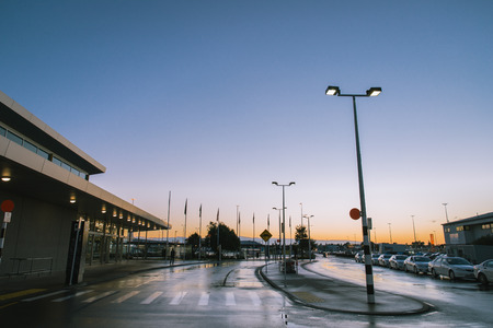 Sunrise view at Christchurch Airportのeditorial素材