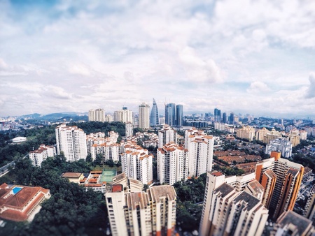 Malaysia properties apartment cityscapeの素材
