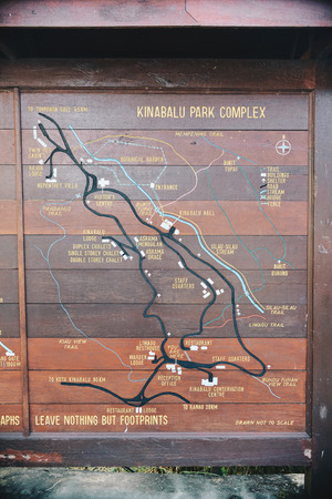 Mount Kota Kinabalu Trailway Signの写真素材