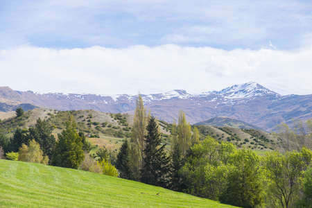 Beautiful blue sky along with mountain and blue lake