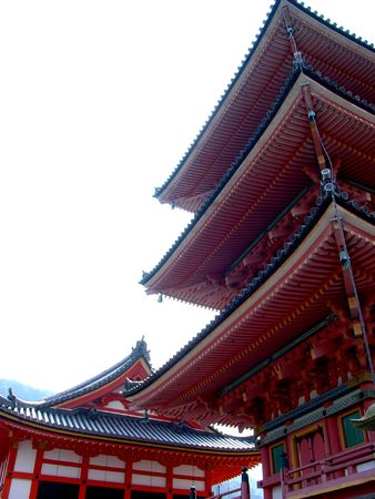 Pagoda at the entrance of Kiyomizudera Temple in Kyoto, Japan.の写真素材