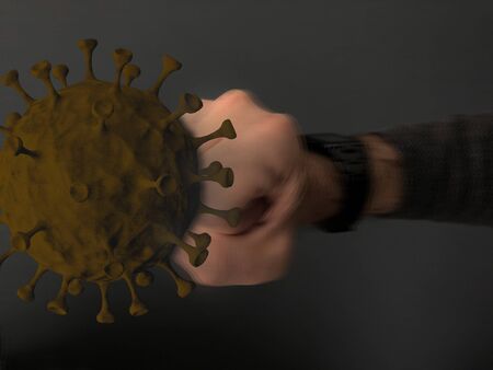 Fighting Coronavirus to get rid of COVID-19の写真素材