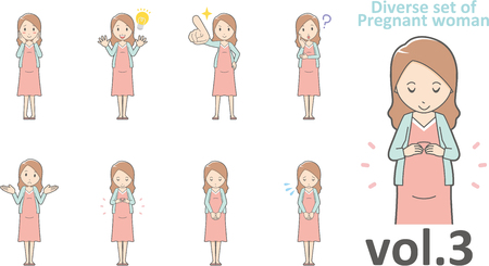 Diverse set of pregnant women , EPS10  format vol.3のイラスト素材
