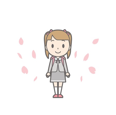 Illustration of entrance ceremony at elementary school vol.05のイラスト素材