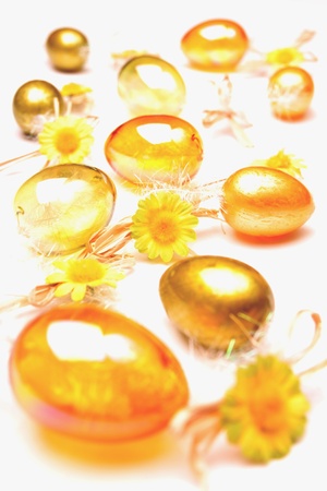 Beautiful coloring Easter eggs on white background 