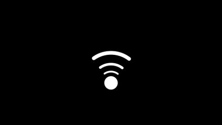 wireless network Icon over black background illustration. Flat design.の写真素材
