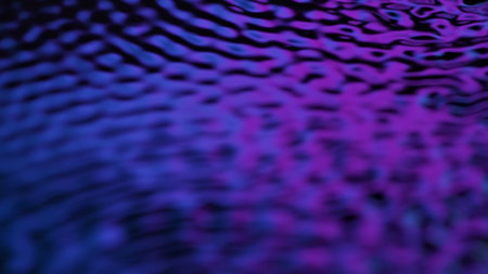 Beautiful blurred deep blue neon light water surface with circles, abstract background, wallpaper...