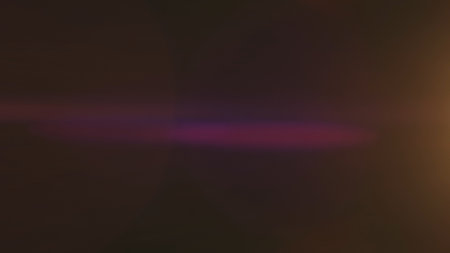 Anamorphic lens flares advertisement template creative concept. Abstract overlay with linear purple light transition.の写真素材