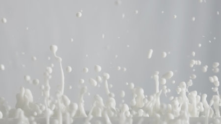 Milk Splash, Milk splash Milk Drop in slow motionの写真素材