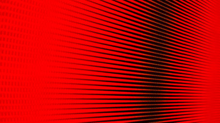 Close up of Red LED Light Panel Displaying Vivid Pixelsの写真素材