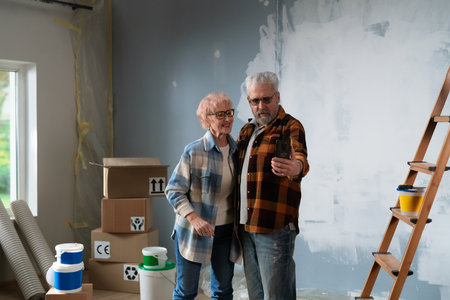 Capturing Memories During Home Makeoverの写真素材