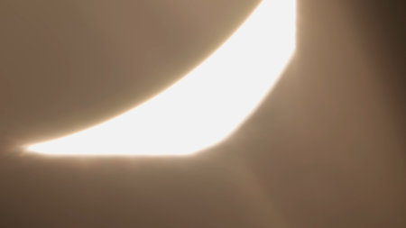 Real optical lens flare on black background