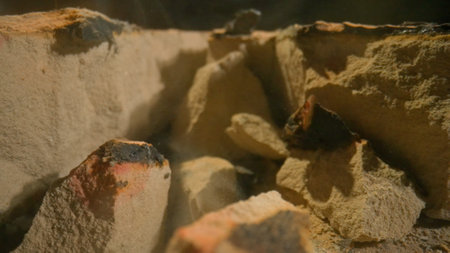 Close Up of Rocky Terrain Showing Effects of Drilling