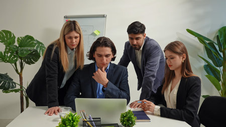 Business Team Brainstorming in Modern Office