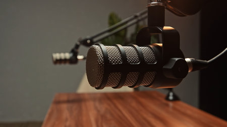 Professional Podcast Microphone a Close-Upの写真素材