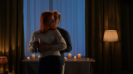 Romantic Evening Embraced by Candlelit Ambianceの写真素材