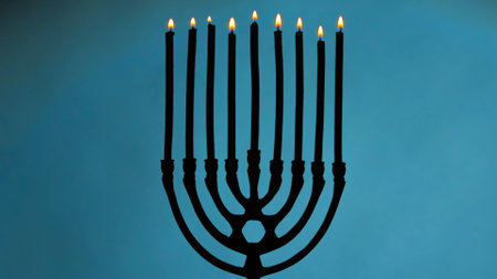 Celebrating Hanukkah With a Vintage Menorah and Candlelight in Honor of Tradition