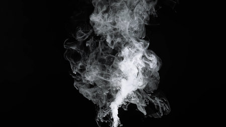 Abstract Smoke Patterns on Dark Background Photographyの写真素材