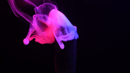 Vibrant Smoke Art with Bright Pink and Purple Huesの写真素材