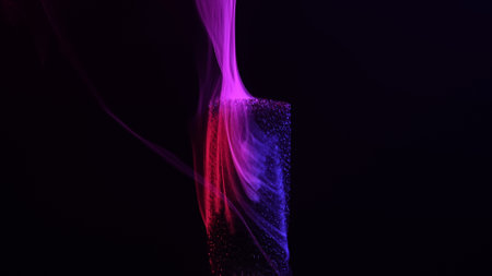 Colorful Smoke and Light Effects in Dark Backgroundの写真素材