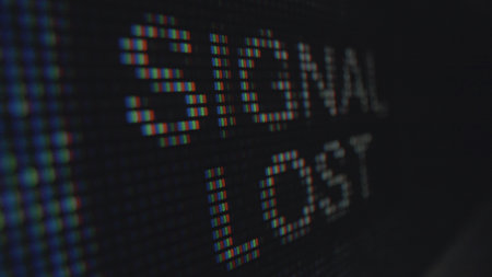 Digital Screen Displaying Signal Lost Messageの写真素材