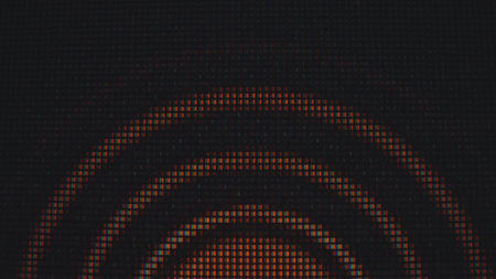 Abstract Red and Orange Light Pattern on Dark Surfaceの写真素材