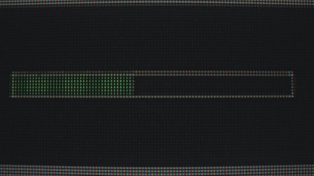 Close Up View of a Pixelated Progress Bar on a Screen
