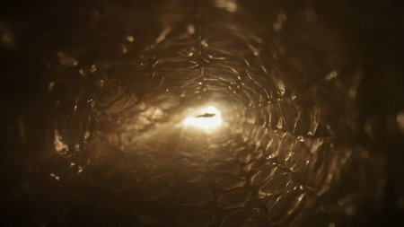 Close Up of Bubble Wrap Texture for Packaging Solutionsの写真素材