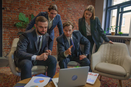 Collaborative Business Team Meeting in Modern Office Setting