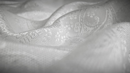 The Subtle Elegance of White Fabric Textureの写真素材