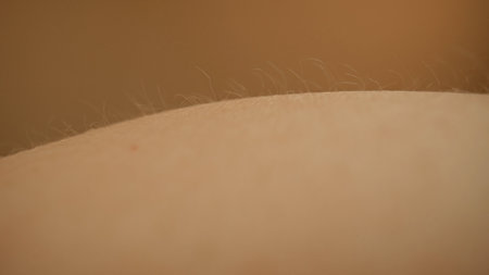 Close Up View of Human Skin Surface with Fine Detailsの写真素材