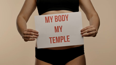Empowering Message on the Poster My Body My Temple Positivity and Self Acceptance