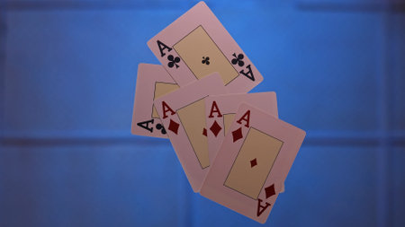 Playing Cards Featuring Aces Below the Glass Table