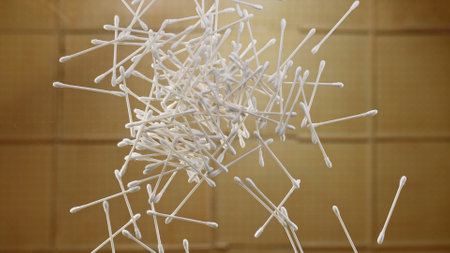 Cotton Swabs Arranged Below the Glass Table