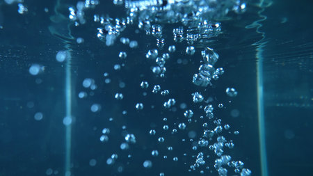 Close-up Slow Motion Of Dripping Water Underwater Scene