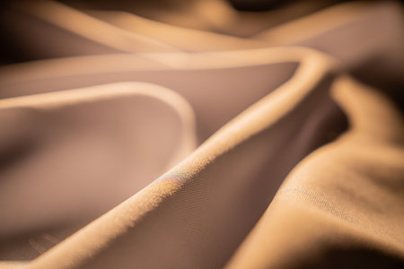 View of Soft Beige Fabric with Foldsの写真素材