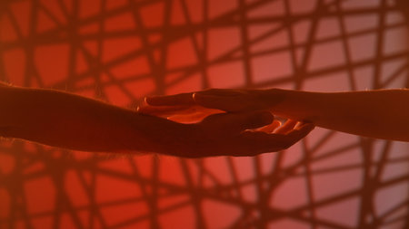 Artistic Silhouette of Hands Reaching for Connection