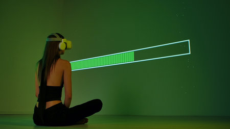 Meditative Virtual Reality Experience with Progress Bar Display